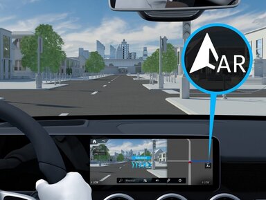 MBUX Augmented Reality für Navigation der Mercedes-Benz B-Klasse