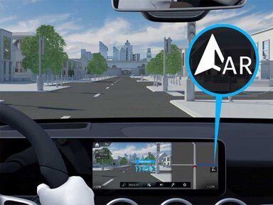 Die MBUX Augmented Reality Navigation im Mercedes-Benz GLE