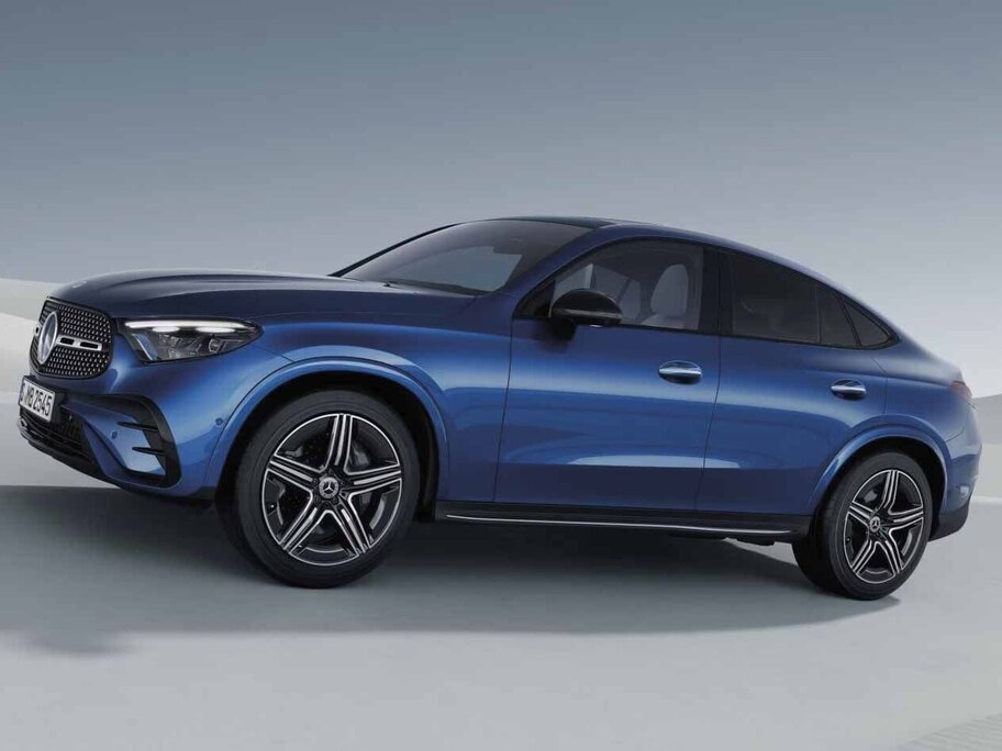 Das GLC Coupé in blau in der Seitenansicht