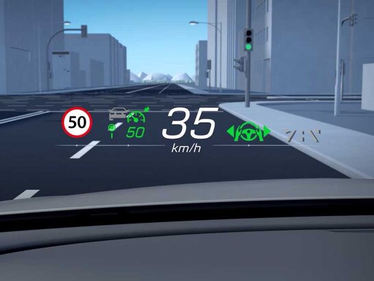 Headup-Display des Mercedes-AMG SL Roadster