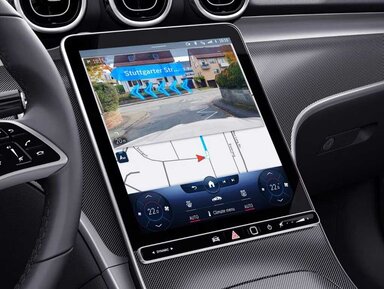 MBUX Augmented Reality für Navigation im Mercedes-Benz C-Klasse T-Modell