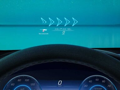 Das Headup-Display des Mercedes-Benz EQE SUV